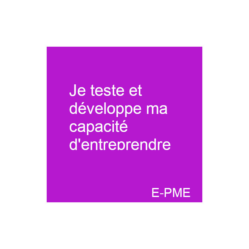 Je teste et développe ma capacité d'entreprendre Je teste et développe ma capacité d'entreprendre